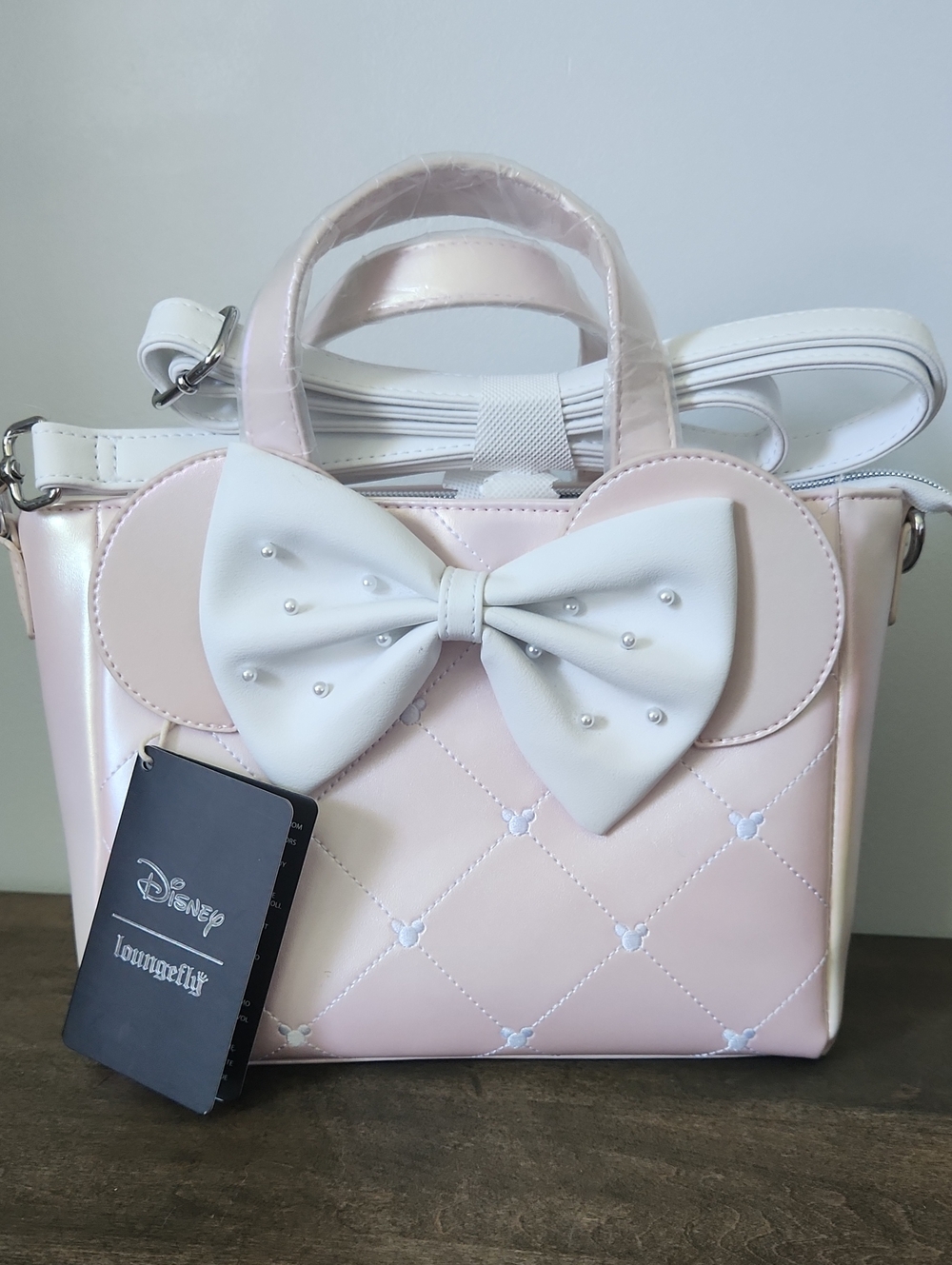 Loungefly Disney Minnie Mouse Pink Pearl Mini Satchel Bag